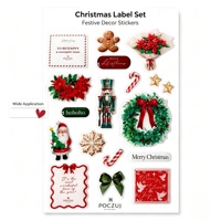 Autocollants personnalisés OEM de Noël, autocollants découpés à la forme, imperméables, étiquettes de fête, emballage cadeau, scrapbooking, promotion