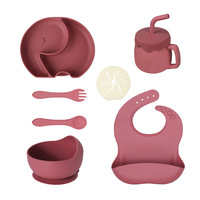 Ensemble de repas Disneyfama personnalisé 6 à 9 pièces pour enfants, en silicone, avec tasse à bec, cuillère à bavoir, vaisselle en céramique durable pour bébé