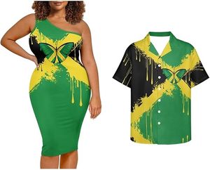 Vêtements à thème drapeau jamaïcain, tenues assorties pour couple, tenues jamaïcaines, tenues assorties pour couples, tenues d'été - Product Image 1