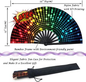 Abanico de Mano Plegable de Bambú con Diseño Reflectante UV de Alta Calidad para Fiestas y Eventos - Product Image 4