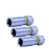 Conector Coaxial de Aluminio de Compresión F6 RG6 con Cuatro Blindajes para Redes FTTH IP TCP