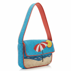 Sac de soirée tendance avec perles et bandoulière amovible - Product Image 1