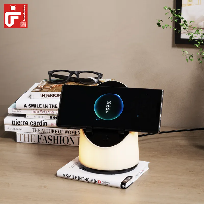 New Design RGB Remote Control Desk Lights Indoor Touch Smart Table Lamp Wireless Charging Night Light