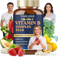 Capsules de Vitamine B Complexe pour la Gestion du Stress chez l'Adulte - Améliore le Métabolisme et la Santé du Système Nerveux, Renforce l'Immunité