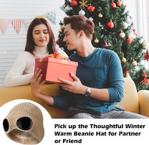 แฟชั่นใหม่หมวกถักข้อมือเดี่ยวให้ความอบอุ่นในฤดูหนาวหมวกอะคริลิคหนาลายทางอบอุ่นสำหรับเล่นกีฬาฤดูหนาว - Product Image 6