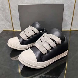 Nouvelles chaussures décontractées pour femmes High Street Fat Ding Bread, en cuir microfibre respirant, à lacets épais foncés, bout rond, style couple, basses et plates - Product Image 3