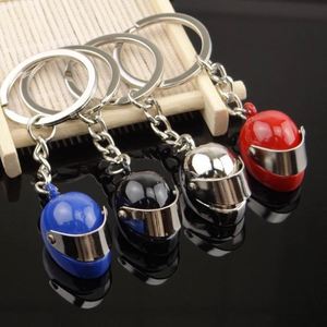 Porte-clés mignon en métal en forme de casque de moto, design stéréo tendance, pour sac de voiture, cadeau, bijou - Product Image 2
