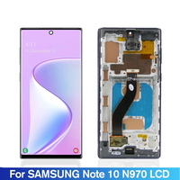 Reemplazo de pantalla Super Amoled original para Samsung Galaxy Note10, panel de pantalla táctil N970F N970U, marco de pantalla Lcd, huellas dactilares