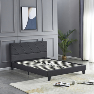 Marco de cama de precio barato Tamaños personalizados Marco de cama individual doble tamaño Queen Marco de cama de plataforma tapizado con estilo - Product Image 4