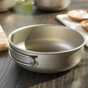 Tazón Compacto de Titanio para Camping, Diseño Ultraligero y Portátil para Senderismo, Excursionismo y Picnic, Cocina Directa, Keith Ti5325, Metal - Product Image 1