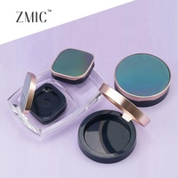 Ensemble de boîtes à poudre compactes multi-tailles, émeraude, rondes ou rhomboïdes, vides, pour crème, blush, anticernes, palette de maquillage avec miroir