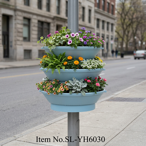 Stackable Lamp Post <b>Planter</b> for Light Pole Greening Decoration Modern Outdoor Flower Stand SL-YH6030 - Product Image 1