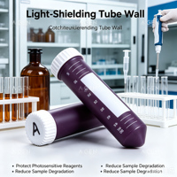 Tube de Centrifugation Stérile Jetable 50ml Marron Ambré avec Bouchon à Vis Gris en PP, Gradué, Conique, Résistant à la Lumière, Consommables de Laboratoire en PP en Gros
