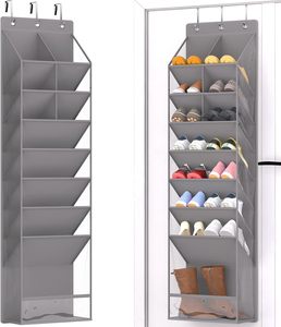Organizador de Zapatos Colgante con Bolsillos Grandes y Profundos, Transparente, para Colgar Sobre la Puerta del Armario - Product Image 1