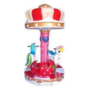 Mini Carrusel de Fibra de Vidrio Operado con Monedas, 3 Asientos, Certificado CE, 150 kg, 1 Año de Garantía, para Uso en Exteriores en Centros Comerciales - Product Image 2