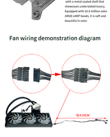 Refroidisseur de processeur liquide ARGB SM-240B/W-Y 240 mm avec contrôle de vitesse pour ordinateurs de jeu et serveurs, application pour unité centrale de traitement