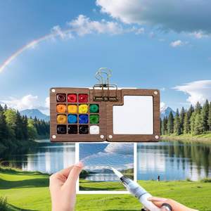 Pocket Artist Aquarelle Voyage Set 15 <span class=keywords><strong>Grille</strong></span> Palette Remplissable Peinture Stylo Voyage Aquarelle Peinture Kit - Product Image 4