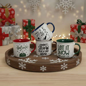 Christmas Porcelain <b>Mugs</b>-Eco-Friendly Gift <b>Box</b> Set for Friends Dishwasher & Microwave Safe Food Safe & Reusable Party & Home Use - Product Image 1