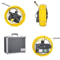 5 pouces 17mm 10-50m portable industriel IP68 système d'inspection de vidange étanche 1200 TVL tuyau égouts caméra vidéo avec 8 pièces lumières