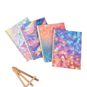 Ensemble de cahiers spirales colorés avec couvertures imprimées marbrées pour la papeterie scolaire personnalisée, commandes promotionnelles en gros - Product Image 1