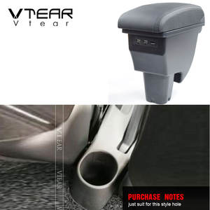 Reposabrazos Vtear para <span class=keywords><strong>Kia</strong></span> <span class=keywords><strong>Picanto</strong></span> R, de Cuero con Interfaz USB, Caja de Almacenamiento, Hilo Rojo, Accesorios Interiores para Auto, ABS, 14-18 - Product Image 4