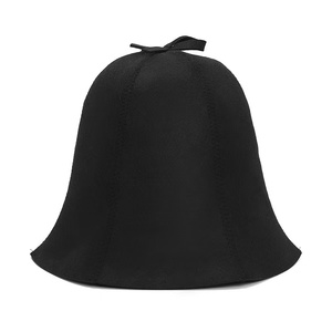Chapeau de sauna en feutre de laine cousu, 6 pièces, forme de fleur trompette, haute qualité, noir, écologique, thermique - Product Image 4
