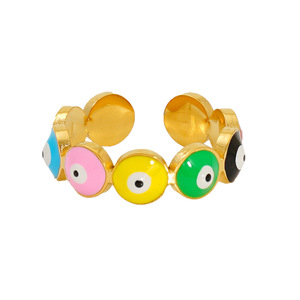 Zogxin Cartoon <b>Evil</b> <b>Eye</b> <b>Ring</b> Stainless Steel Adjustable Women's Jewelry Gift - Product Image 5