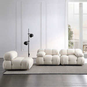 AOMISI <span class=keywords><strong>CASA</strong></span> Mobilier design moderne Ensemble de canapés en tissu de lin Ensemble de canapés rembourrés Canapé modulaire en grappe - Product Image 6