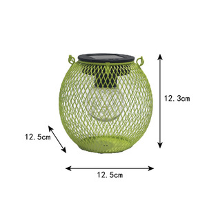 Lampe solaire de jardin en forme de boîte de conserve verte en maille, LED, étanche, décoration extérieure - Product Image 4