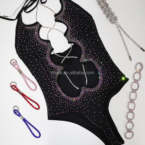 S679 stile ragazza Glitter costumi da bagno e <span class=keywords><strong>Beachwear</strong></span> cristalli strass decorazione Spandex Hot Club decorazione di diamanti da bagno - Product Image 3