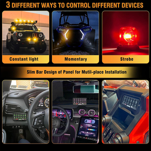 Panneau de commutation de télécommande Premium 12 Gang de qualité professionnelle étanche 12V pour Jeep hors route sans fil Universal Fit - Product Image 3