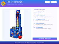 Tour de jeu d'arcade High Striker Strength avec marteau et LED, 180x81x190 cm, pour bars et centres de divertissement familial