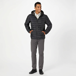 Thermal Outdoor Puffer Jackets for <b>Men</b> Winter <b>Long</b> Hooded Quilted Thick <b>Coat</b> Lightweight Fashion Style - Product Image 1