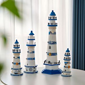 Estilo Mediterráneo creativo antiguo de madera respetuoso con el medio ambiente grabado personalizado gran faro océano atalaya decoración del hogar - Product Image 3