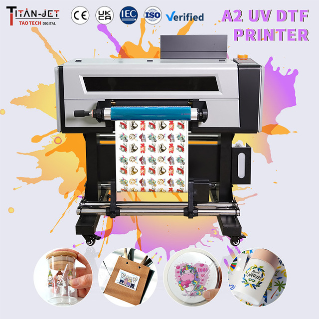 High Speed A2 UV DTF Transfer Printer All in One Sticker Roll-to-Roll Full-Automatic 4pcs I1600 Print Heads Printing Machine