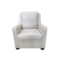 Fauteuil d'appoint moderne et classique pour zone de repos résidentielle, mobilier de villa et d'hôtel, avec structure en bois et revêtement en cuir PU, doté d'un large accoudoir