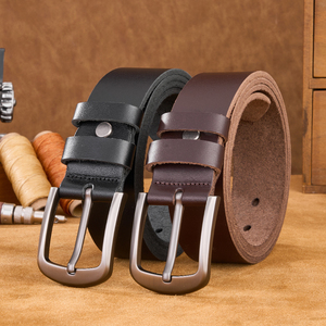 Cinturón de Cuero Genuino <span class=keywords><strong>para</strong></span> <span class=keywords><strong>Hombre</strong></span>, Diseño de Primera Capa de Piel de Vacuno, Cinturón Retro Casual de Cuero de Grano Completo, Venta al Por Mayor de Fábrica - Product Image 2