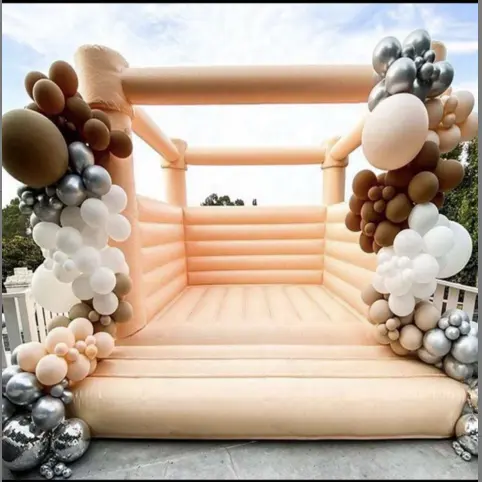 High quality Beige inflatable wedding jumping castle for adults and kids