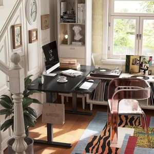 55-inch thiết kế hiện đại điện đứng bàn Bàn Khay Bàn phím cơ giới ergonomic nâng ngồi đứng tính năng lớn Chiều cao có thể điều chỉnh - Product Image 2
