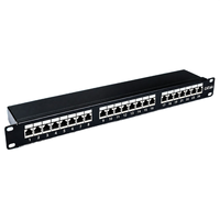Panel Patch Port RJ45 Cat6 Grosir 24 Port Bahan Plastik Kompatibel UTP Punch Down OEM ODM Infrastruktur Jaringan