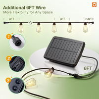 Guirlandes solaires de camping, lumières LED étanches, ampoules incassables, 3 modes, lumières décoratives d'extérieur avec télécommande