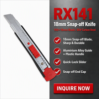 Cutter à lame cassable antidérapant rouge pour bureau, entrepôt, bricolage et emballage