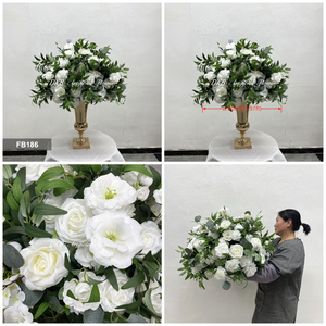 ฉากหลังดอกไม้ไหมประดิษฐ์แบบกำหนดเองจากโรงงาน พร้อมดอกกุหลาบเป็นมิตรกับสิ่งแวดล้อม สำหรับงานแต่งงานและตกแต่งเทศกาลเปิดเทอม - Product Image 3