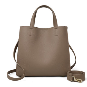 Bolso de Mano de Cuero Genuino para Mujer, Piel de Vacuno de Primera Capa, Bolso de Hombro, Bandolera, Bolso Tote, Bolso Tipo Cubo de Gran Capacidad - Product Image 1