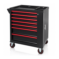 Chariot à outils à 7 tiroirs avec jeu complet d'outils, armoire à outils roulante robuste pour la réparation automobile