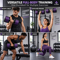 Ensemble d'haltères réglables AUGER Quick Select avec poignée torsadée et plateau de rangement pour la musculation à domicile