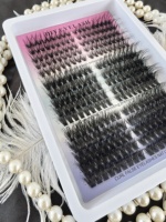 Extensión de pestañas esponjosas de visón 3D, abanico de volumen prefabricado, conjunto de pestañas de racimo de visón falso 30D 40D 50d, extensión de pestañas de 8-16mm