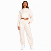 Ensemble 2 pièces de protection solaire UPF50+ pour femmes : veste courte à capuche et pantalon à cordon de serrage avec ourlet ajustable, survêtement anti-UV pour l'extérieur, ODM