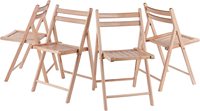 Ensemble de chaises pliantes, tabouret en bois, chaises suspendues pliables en bambou 4 pièces pour l'extérieur