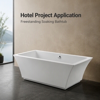 Baignoire autoportante en acrylique de haute qualité Rectangle de luxe Conception de surface solide pour hôtels Bain à remous